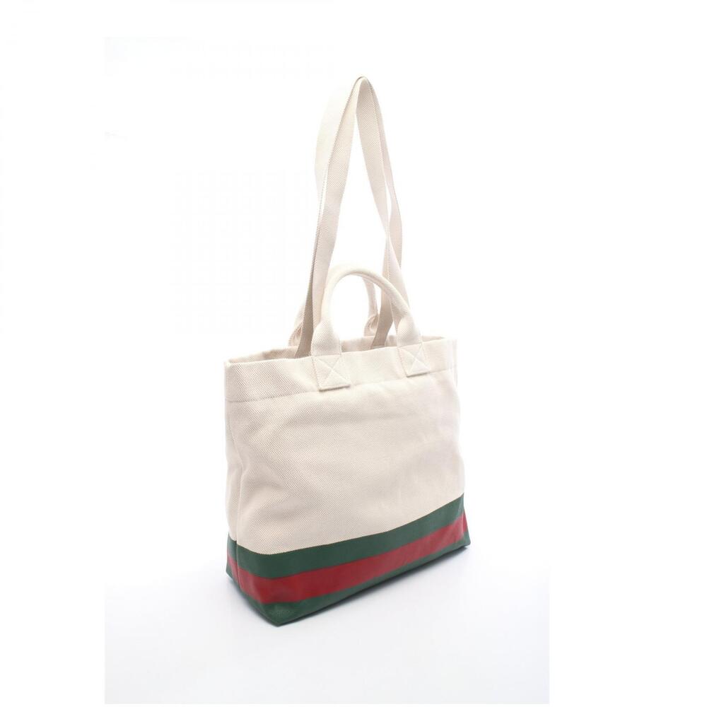 Gucci Sherry Tote Bag Canvas Ivory White Green Red - Picture 2 of 4